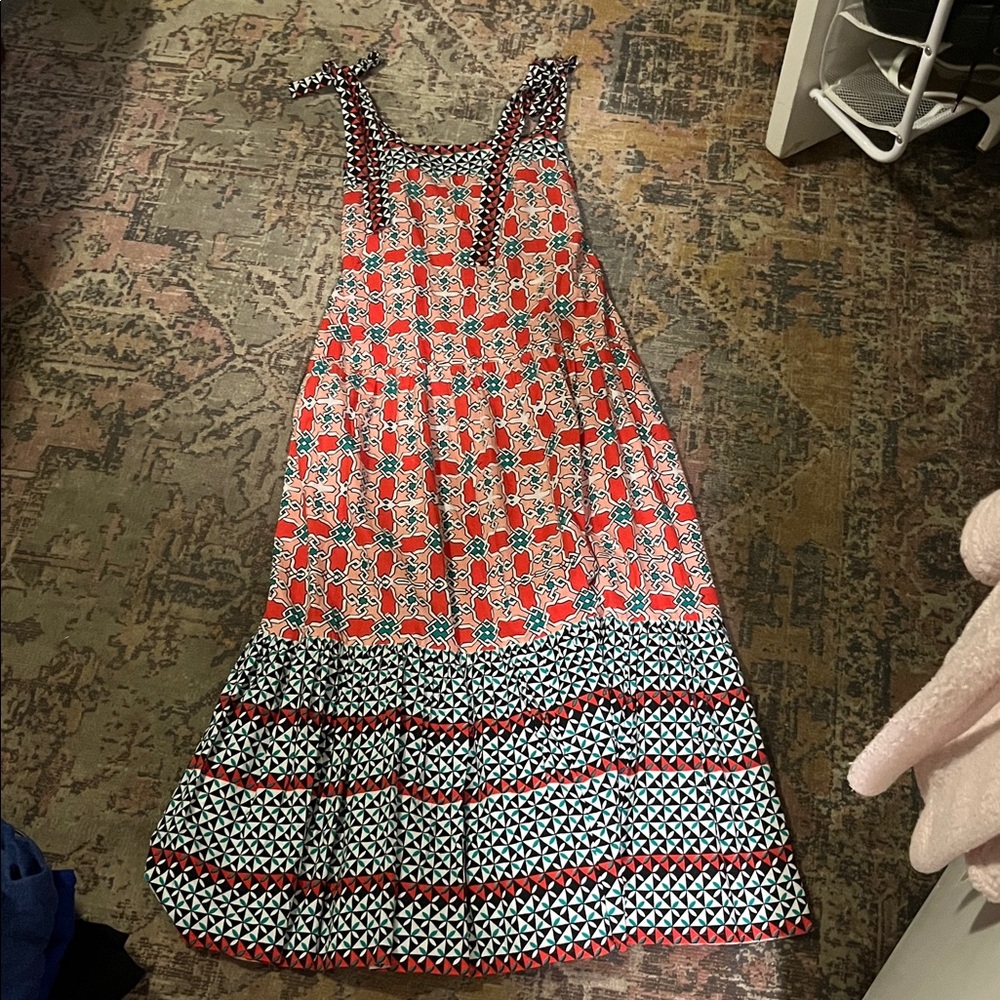 Chic Multicolor Geometric Maxi Dress